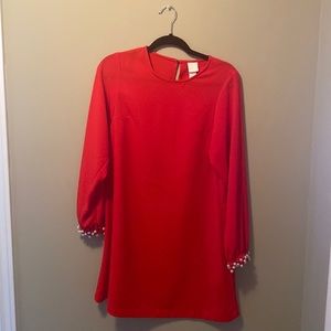 Red long sleeve dress